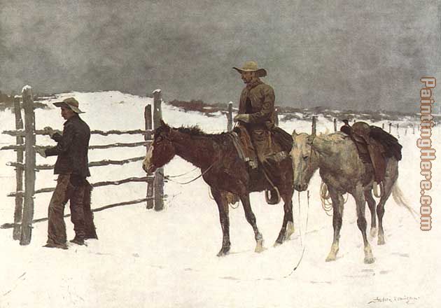 The Fall of the Cowboy painting - Frederic Remington The Fall of the Cowboy art painting